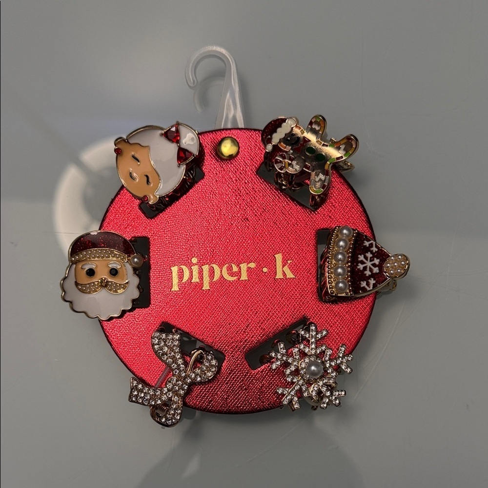 NWT Piper K Christmas Hair Clips Set